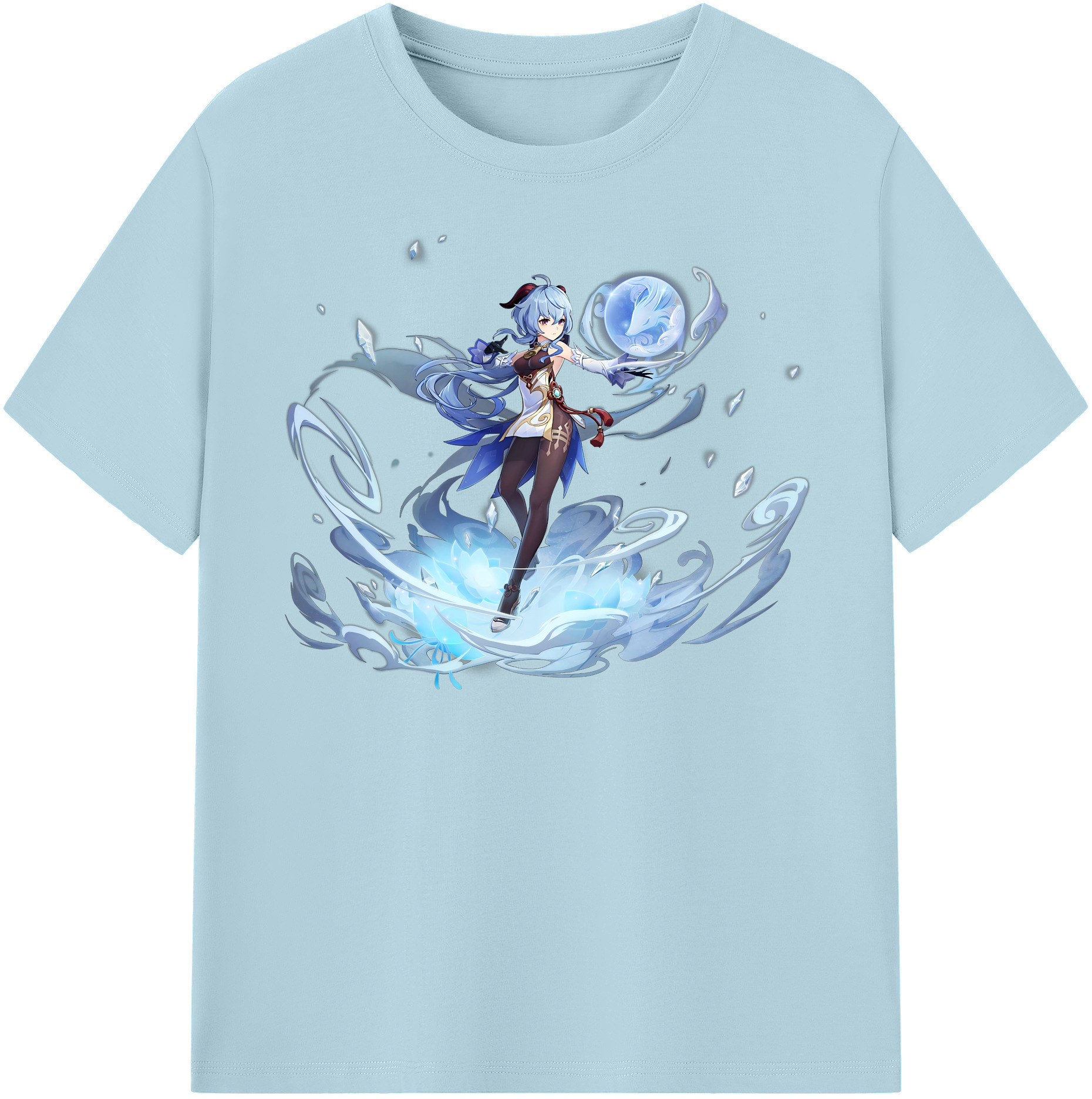 げんし神 甘雨 かんう genshin Ganyu 綿100％半袖Tシャツ（フロントプリント）